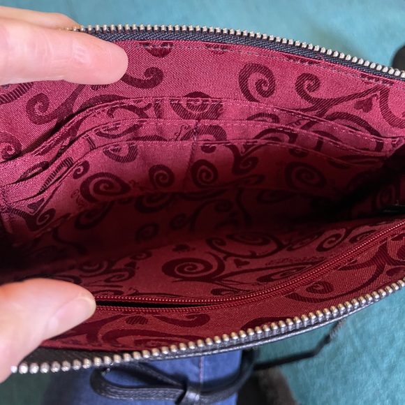 Brighton Black Leather Crossbody Bag with Heart Accent - Picture 6 of 8